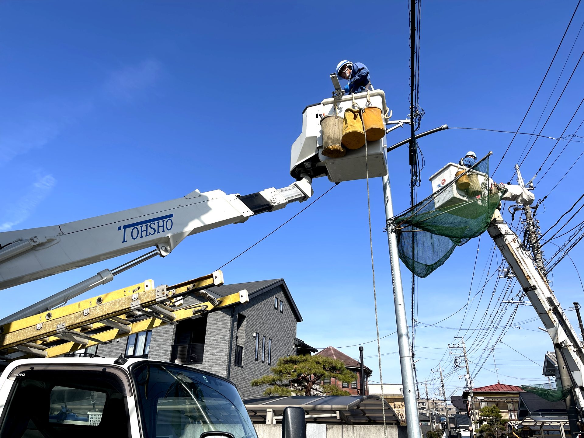 架空配電線工事